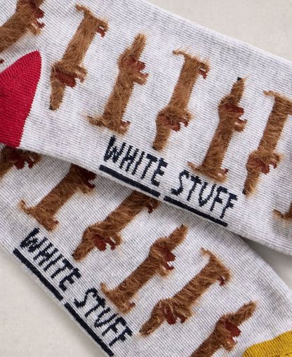 Fluffy Sausage Ankle Sock - Grey Multi