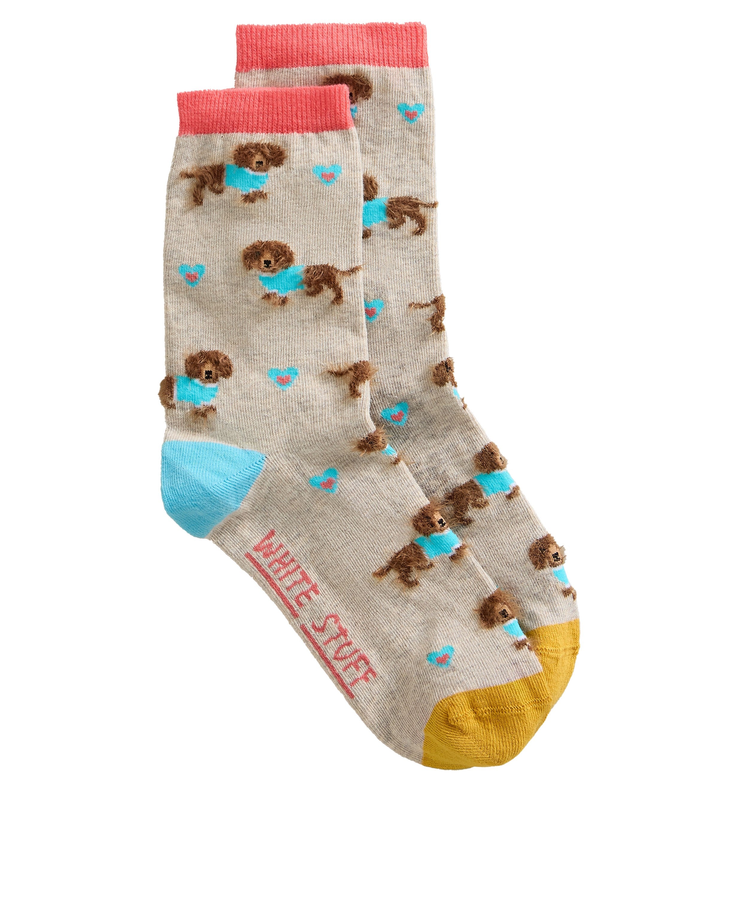 Fluffy Sausage Ankle Sock - Grey Multi