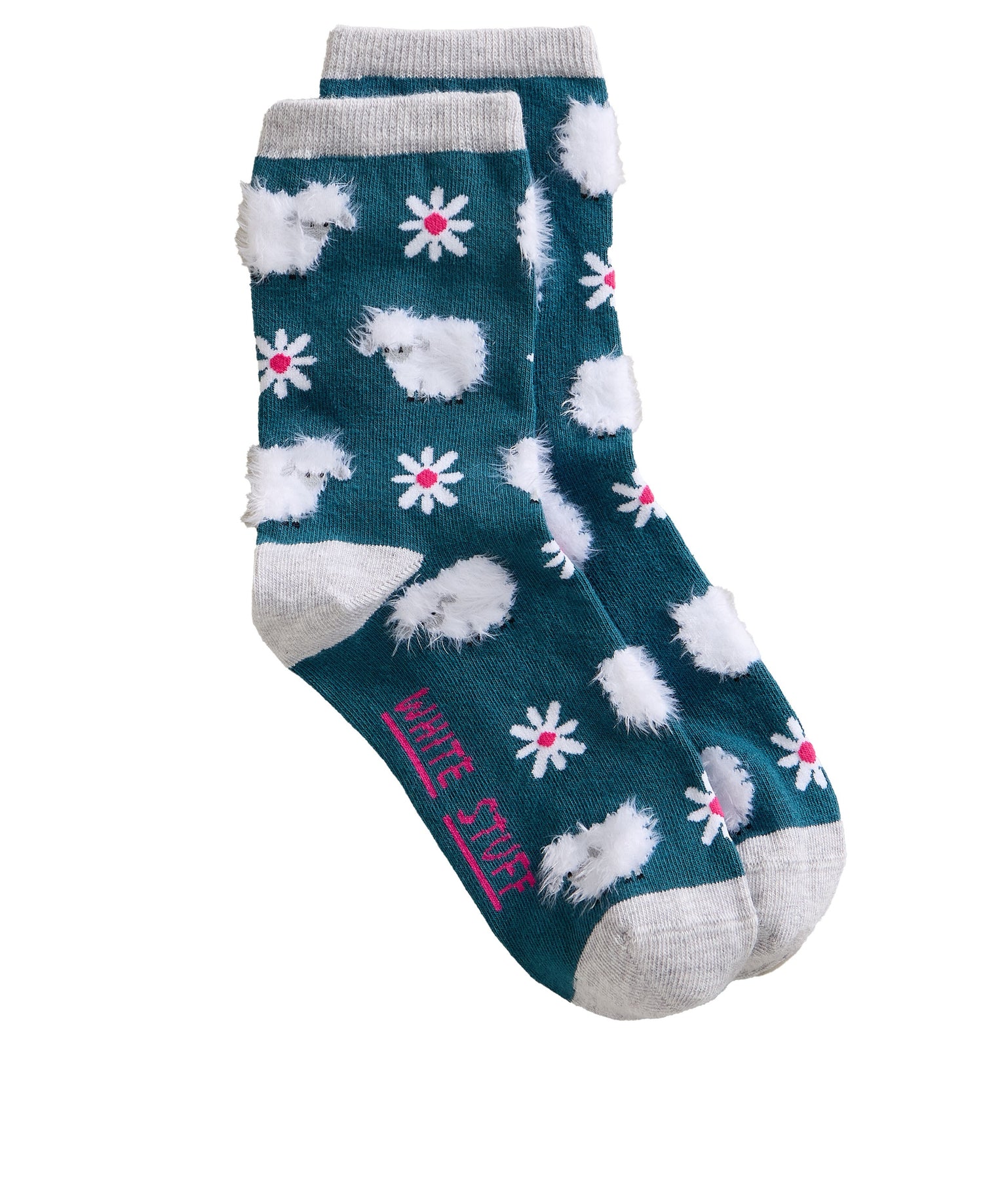 Fluffy Sheep Ankle Sock - Dark Teal