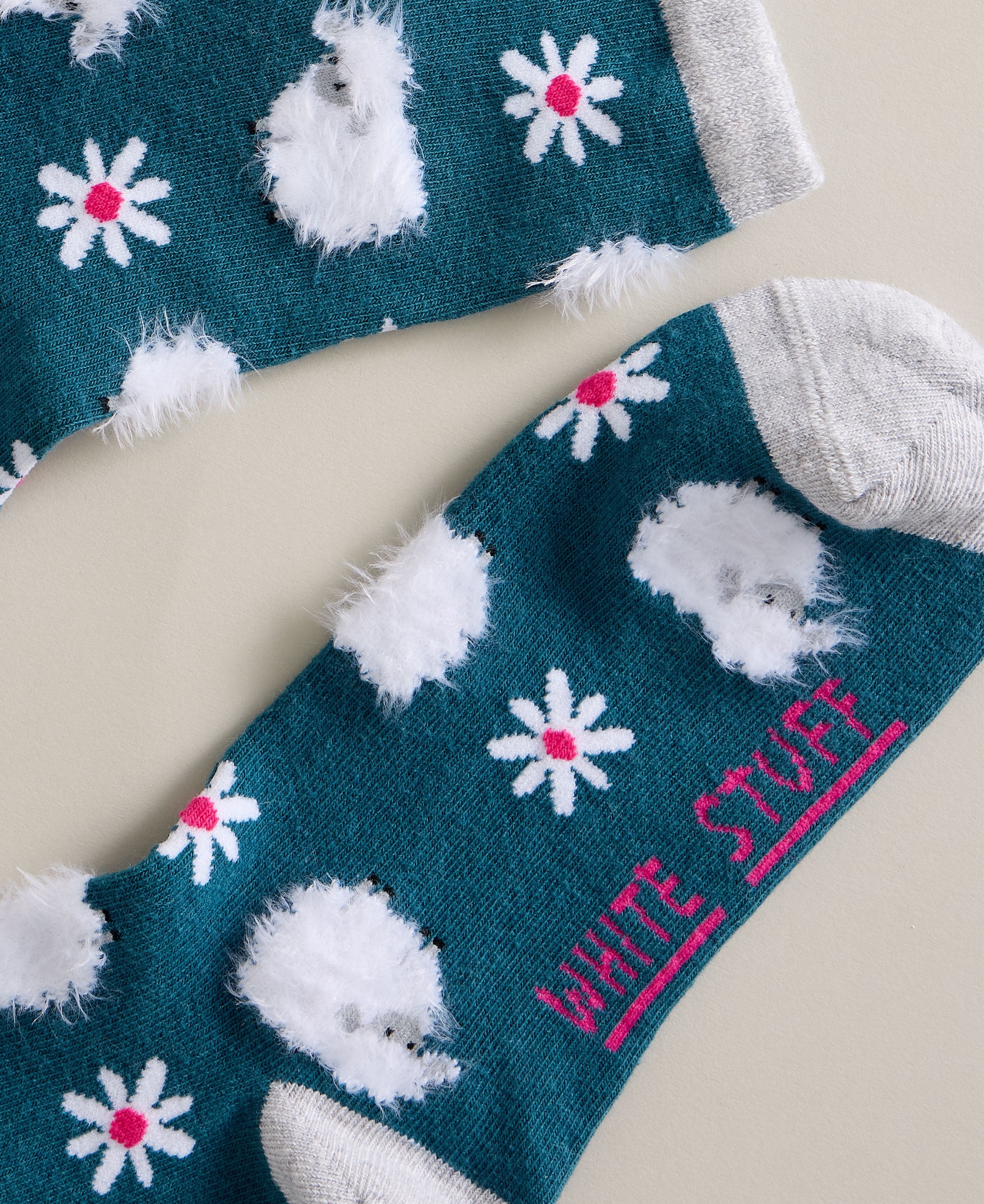 Fluffy Sheep Ankle Sock - Dark Teal