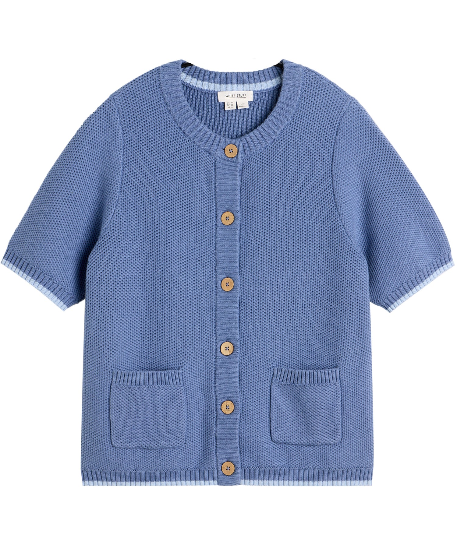 Isabella Short Sleeve Cardi - Mid Blue