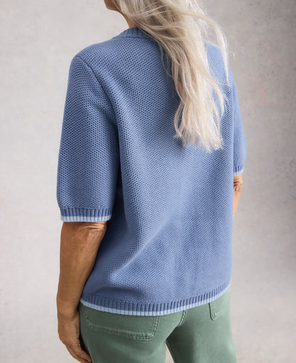 Isabella Short Sleeve Cardi - Mid Blue