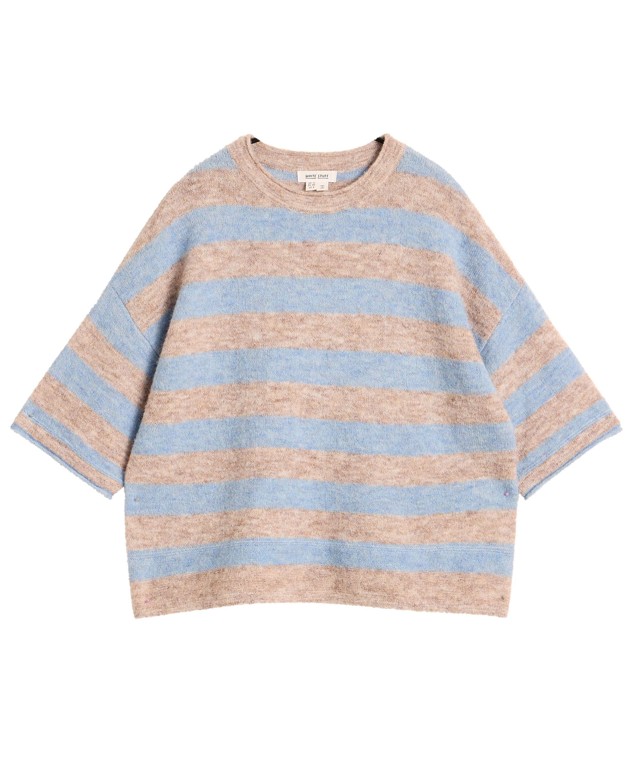 Kate Knitted Stripe Tee - Nat Mlt