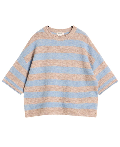 Kate Knitted Stripe Tee - Nat Mlt