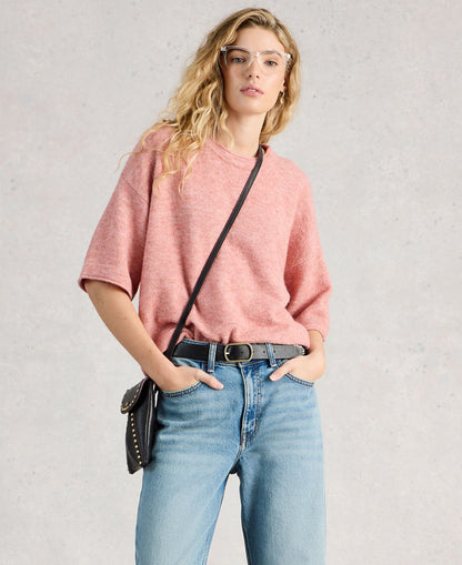 Kate Knitted Tee - Mid Pink