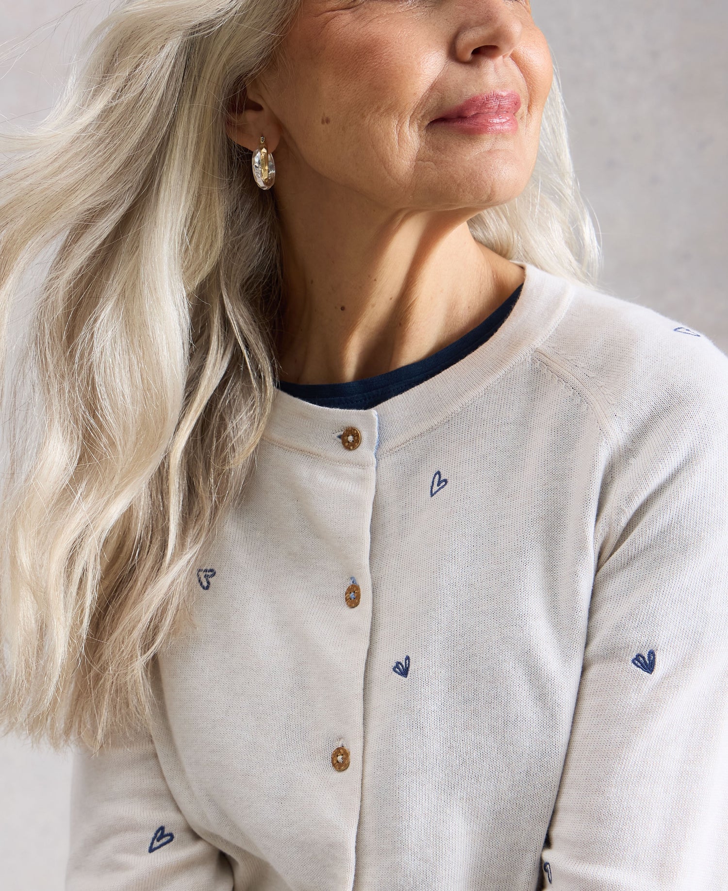 Lulu Embroidered Cardi - Ivory Mlt