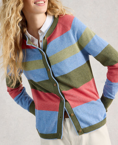 Lulu Stripe Cardi - Green Multi