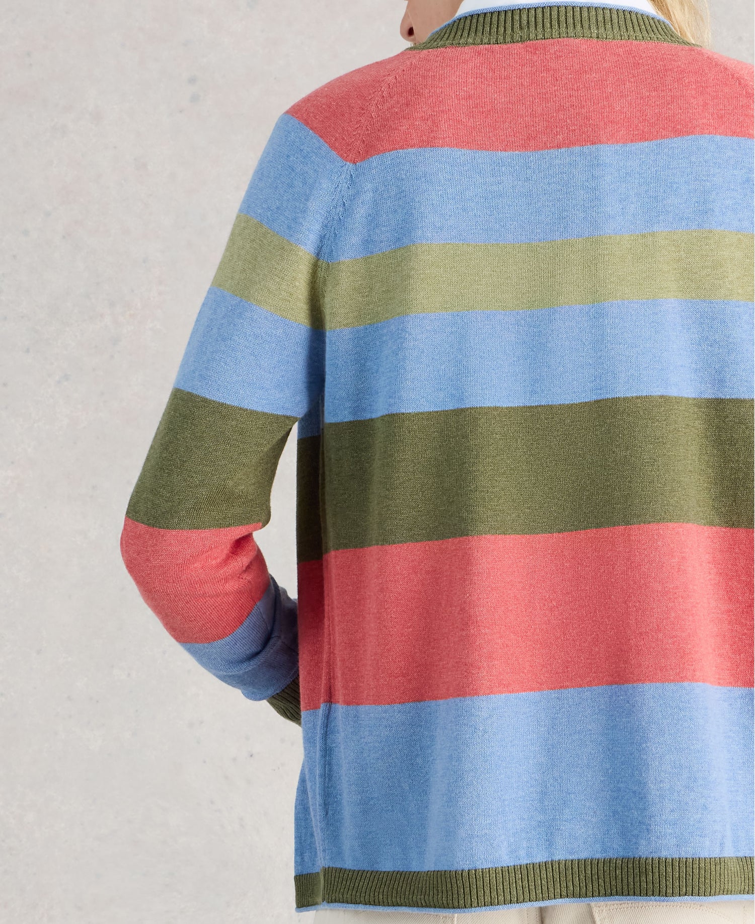 Lulu Stripe Cardi - Green Multi