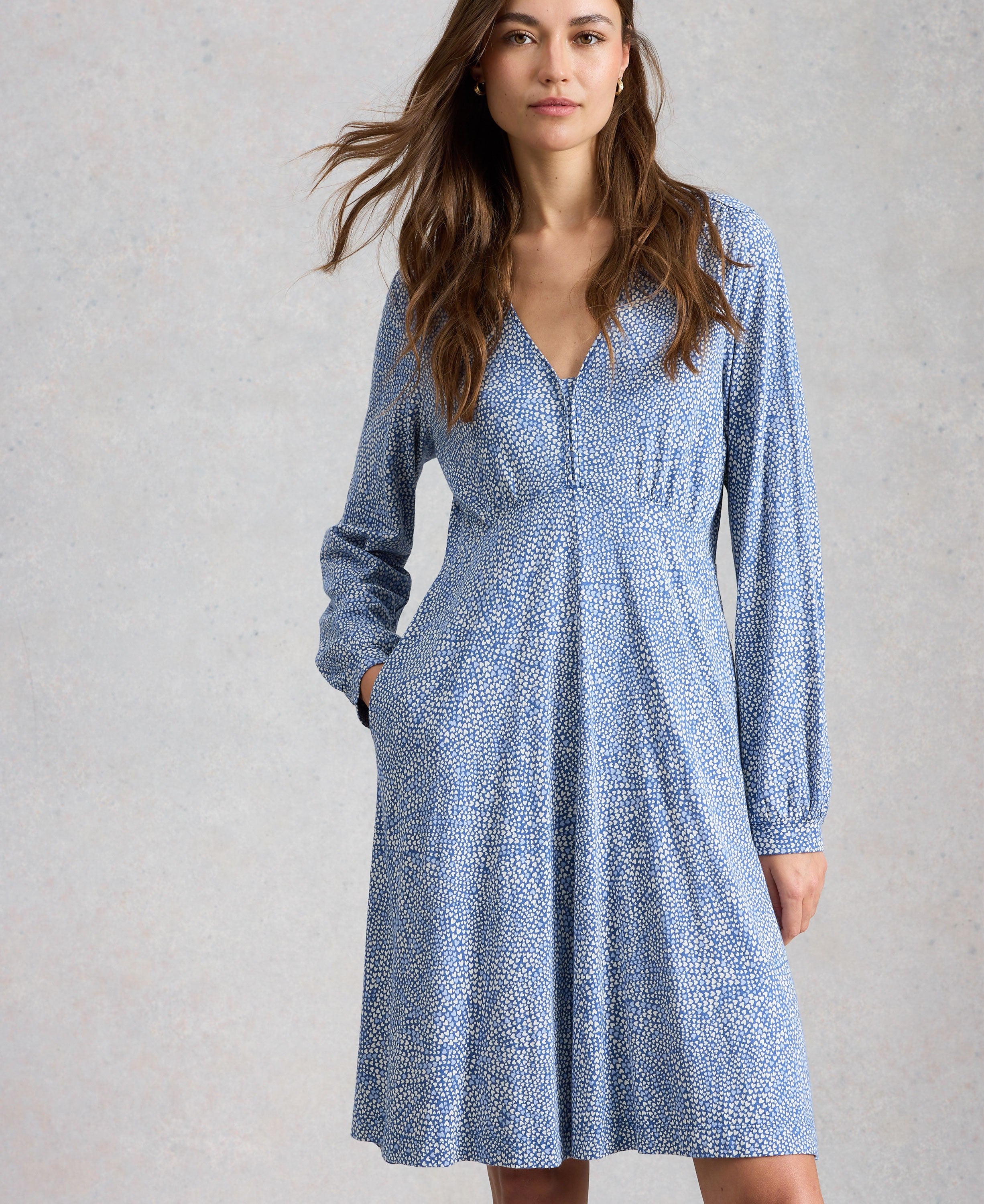 Meg Jersey Dress - Blue Multi