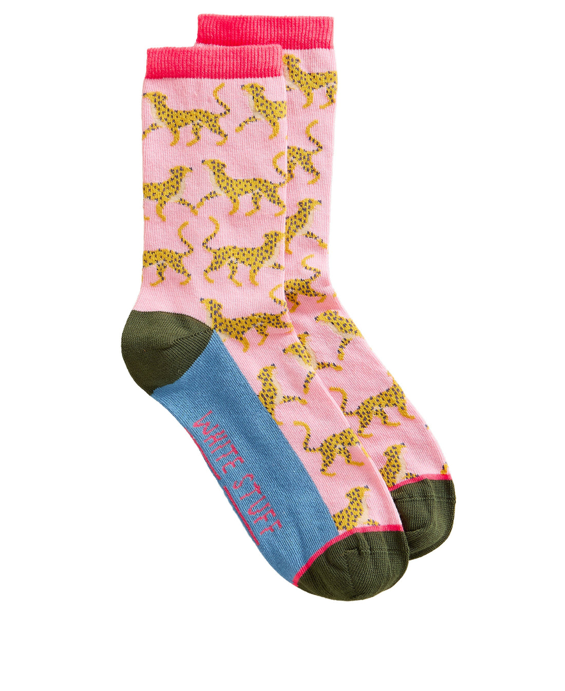 Novelty Cheetah Ankle Sock - Mid Pink