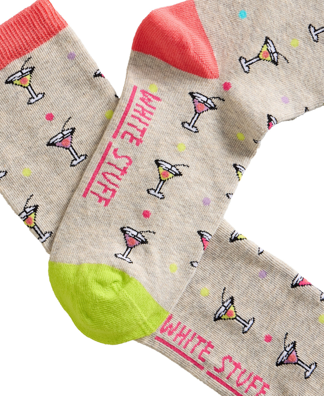 Novelty Cocktail Ankle Sock - Grey Multi