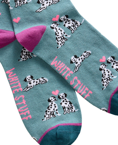 Novelty Dalmatian Ankle Sock - Mid Blue
