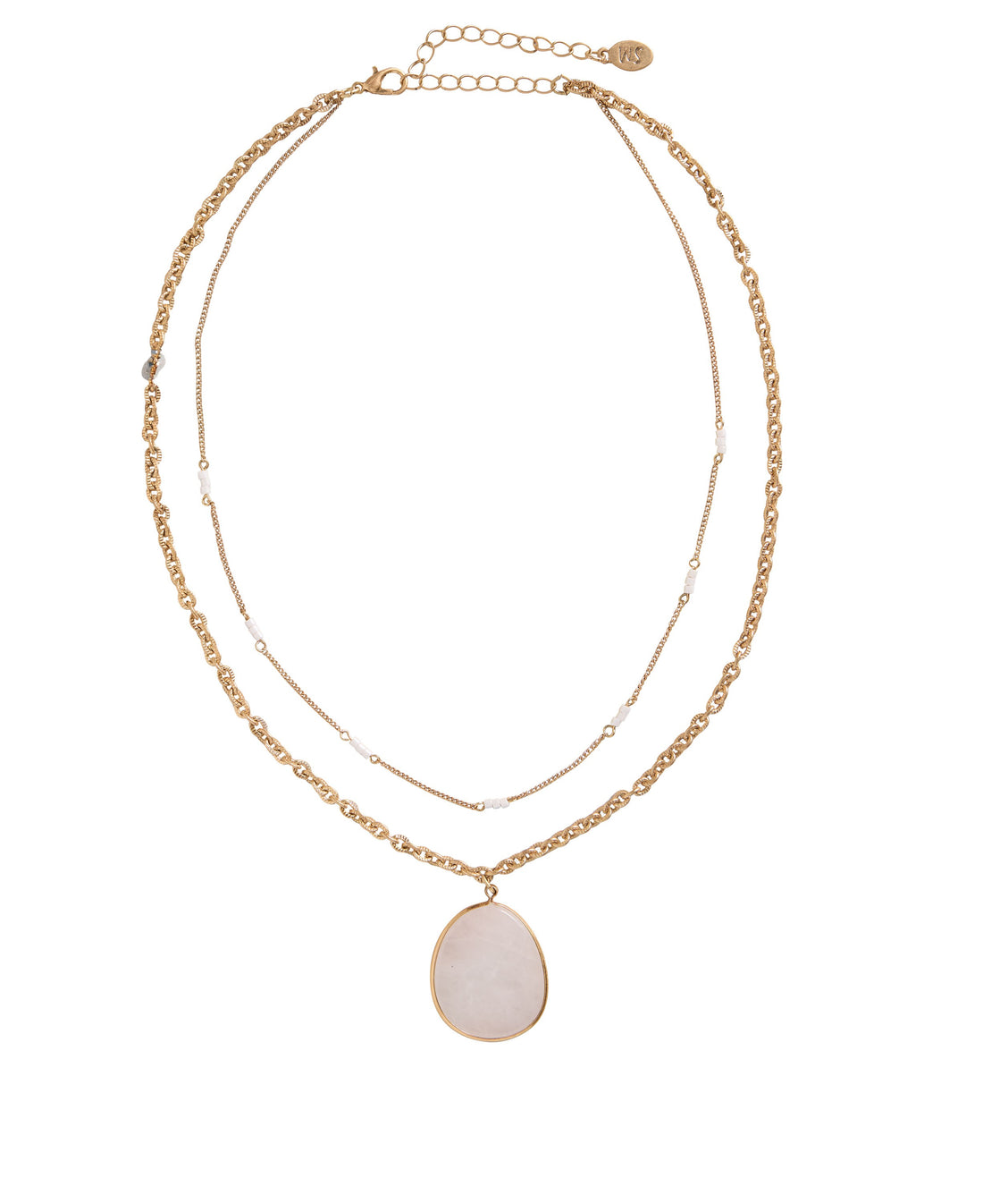 Priya Stone Necklace - Light Pink