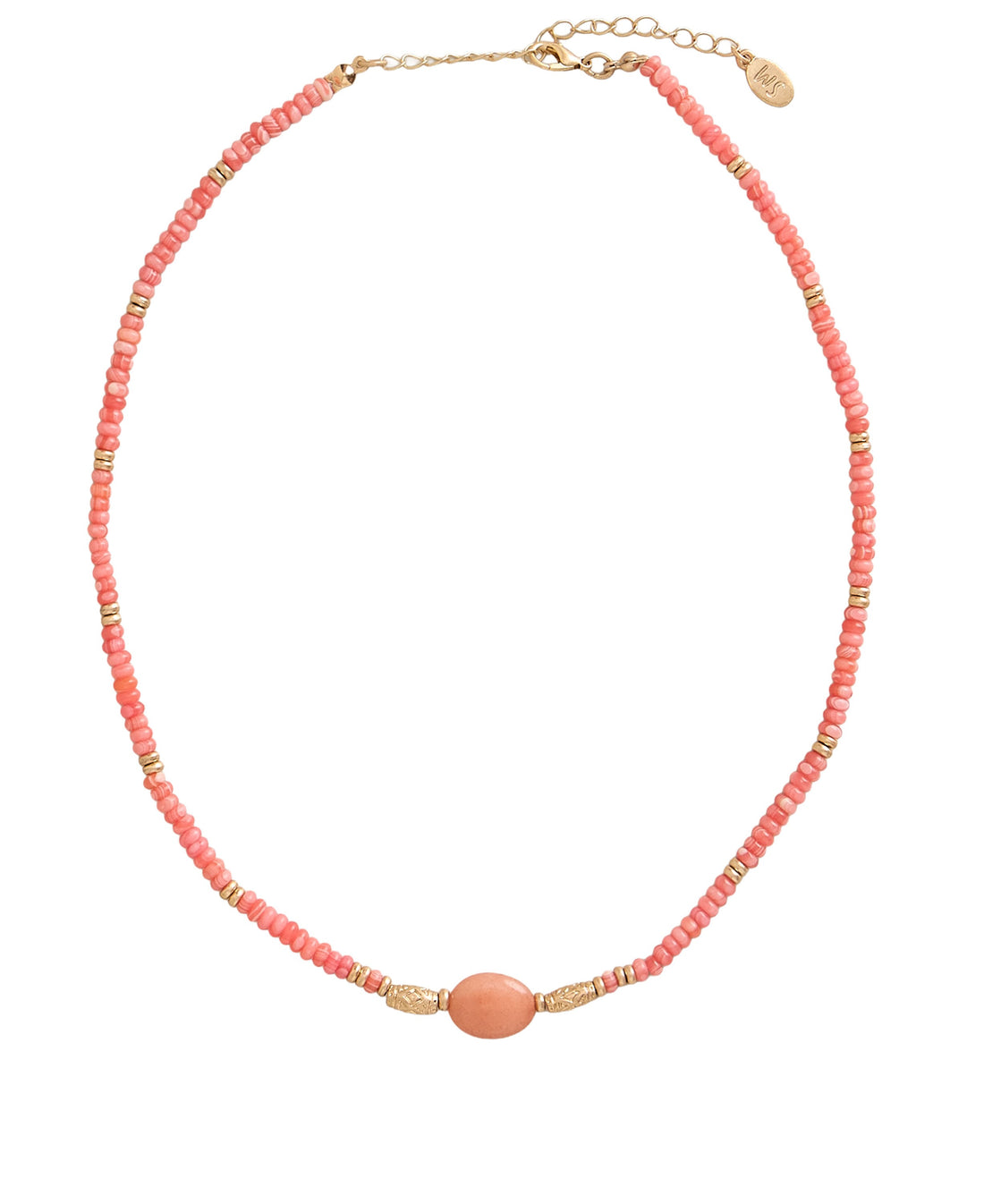 Rachel Semi-Precious Necklace - Mid Coral