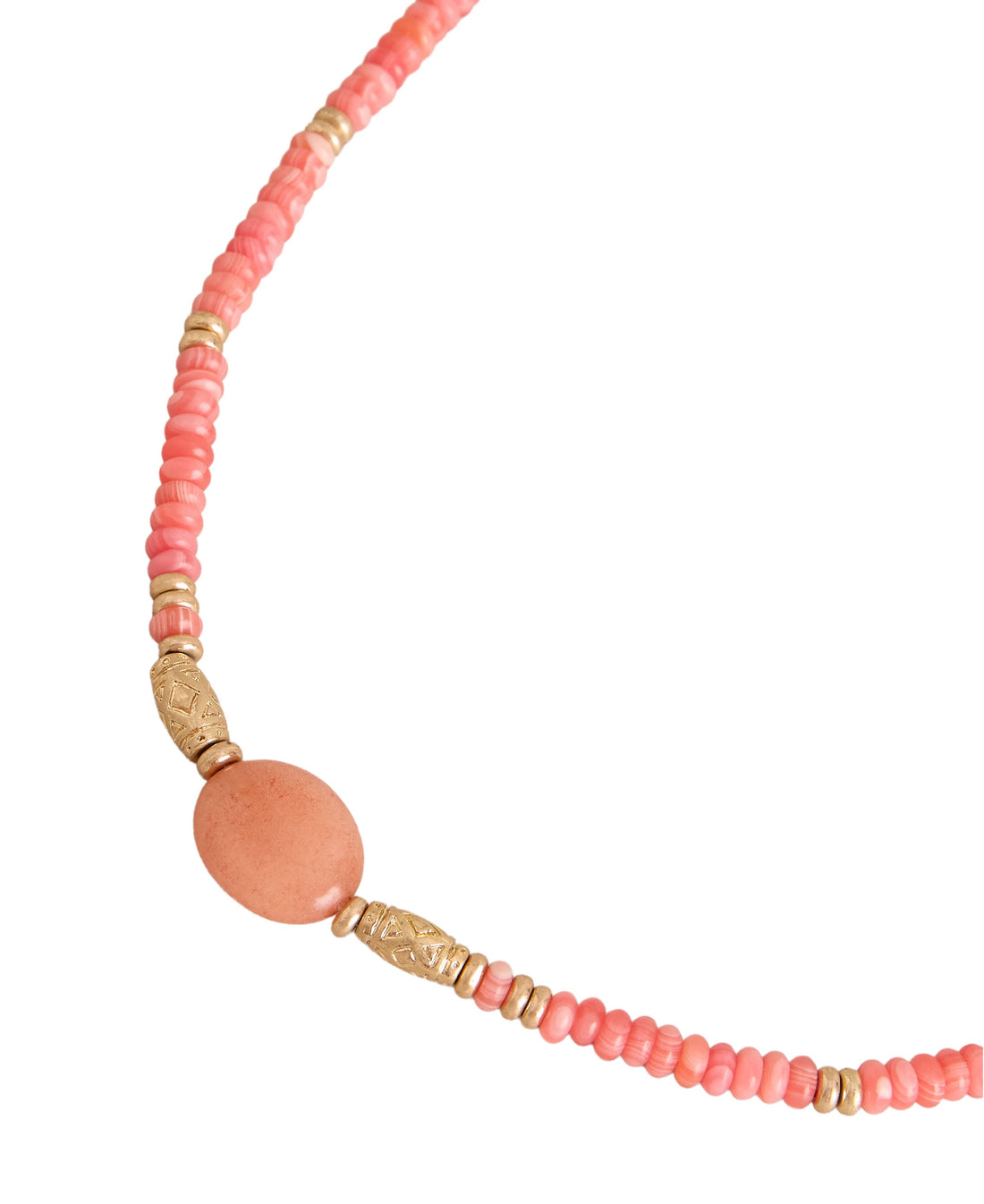 Rachel Semi-Precious Necklace - Mid Coral