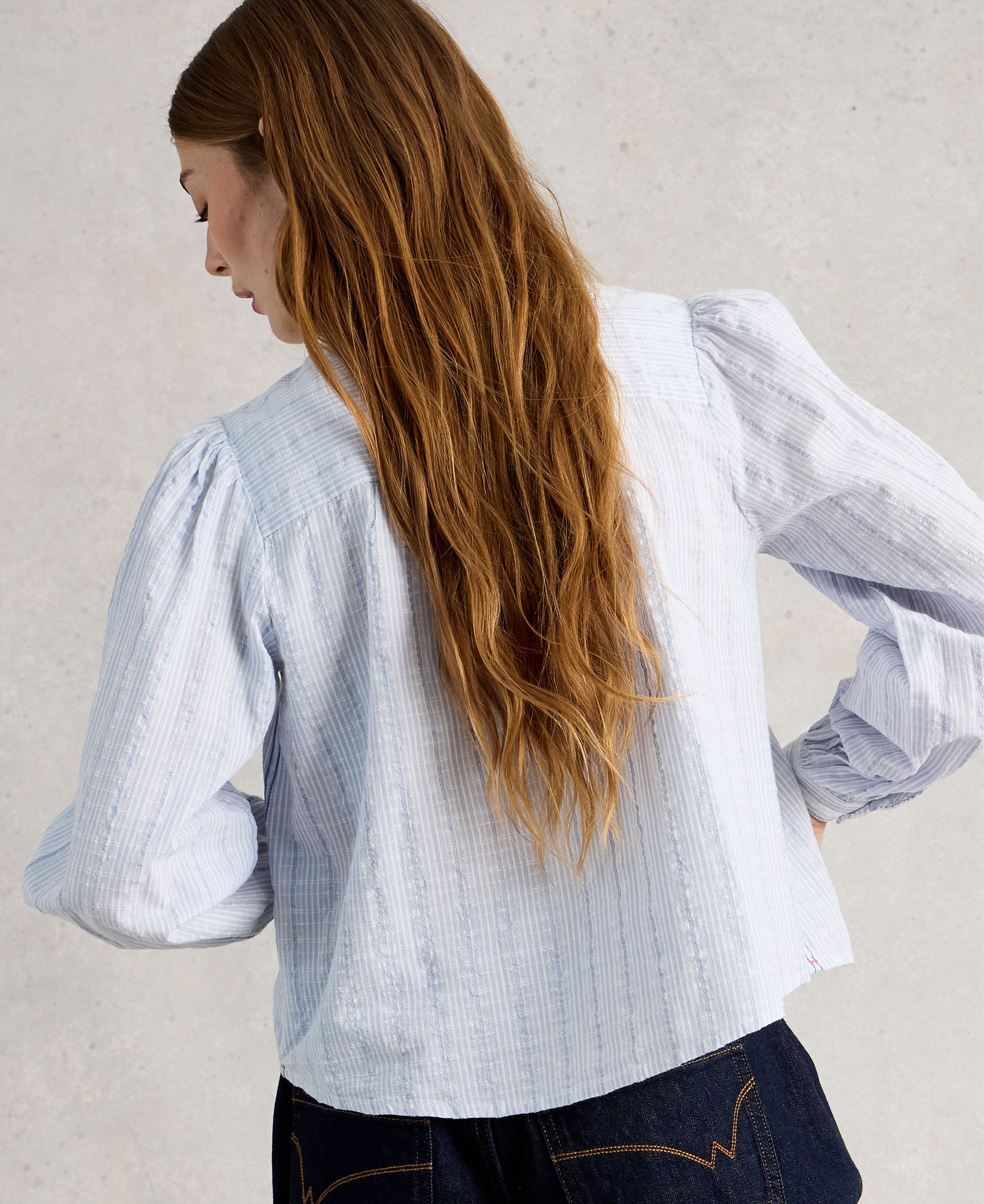 Sammy Smock Top - Blue Multi