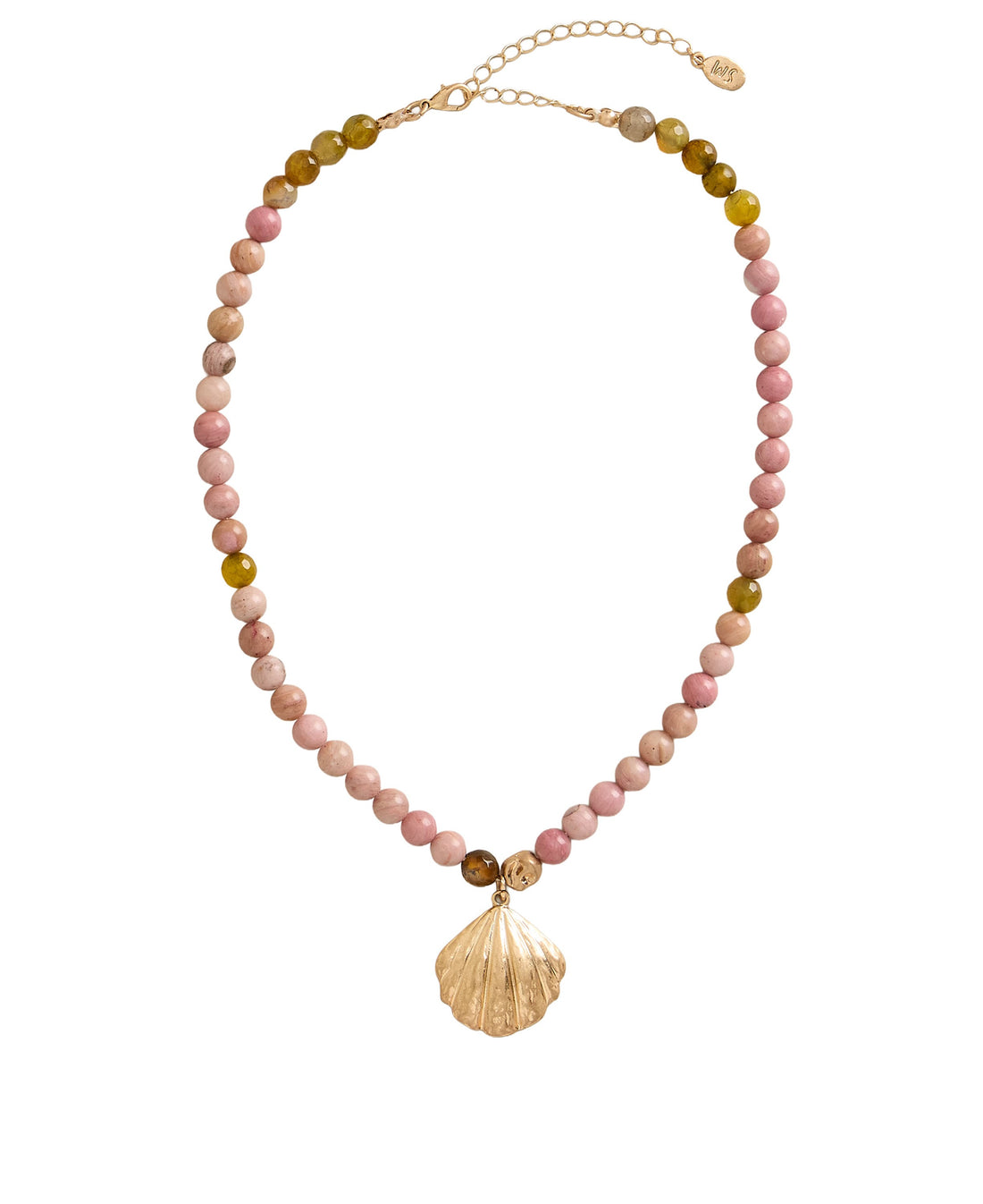 Shelly Charm Necklace - Mid Pink