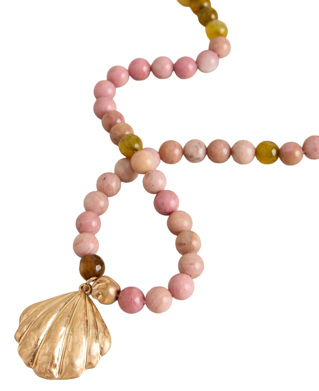 Shelly Charm Necklace - Mid Pink