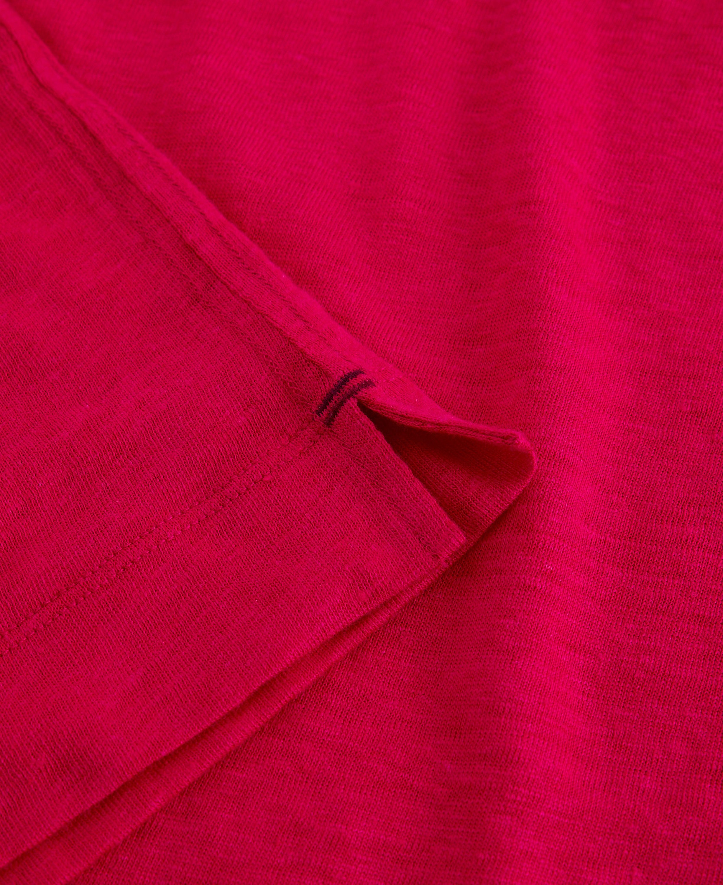 Susie V Neck Linen Tee - Dark Pink
