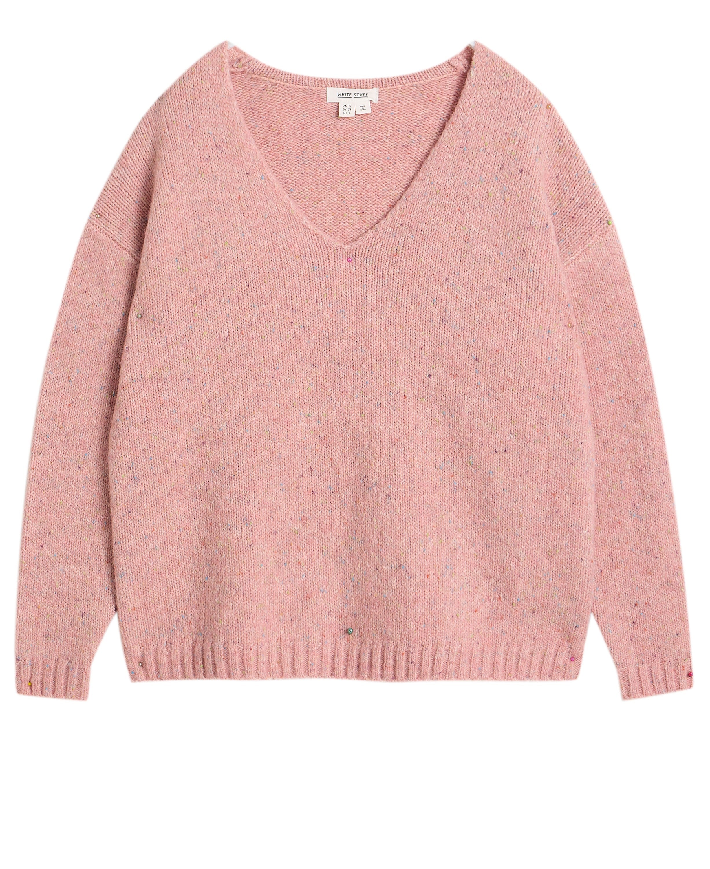 Tamara Texture V Neck - Mid Pink
