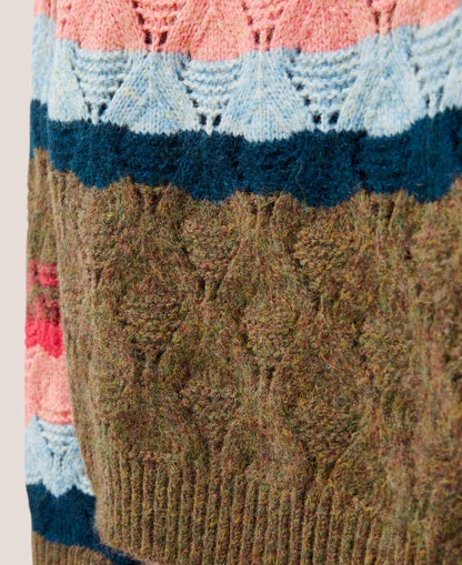 Yoke Pattern Jumper - Pink Multi