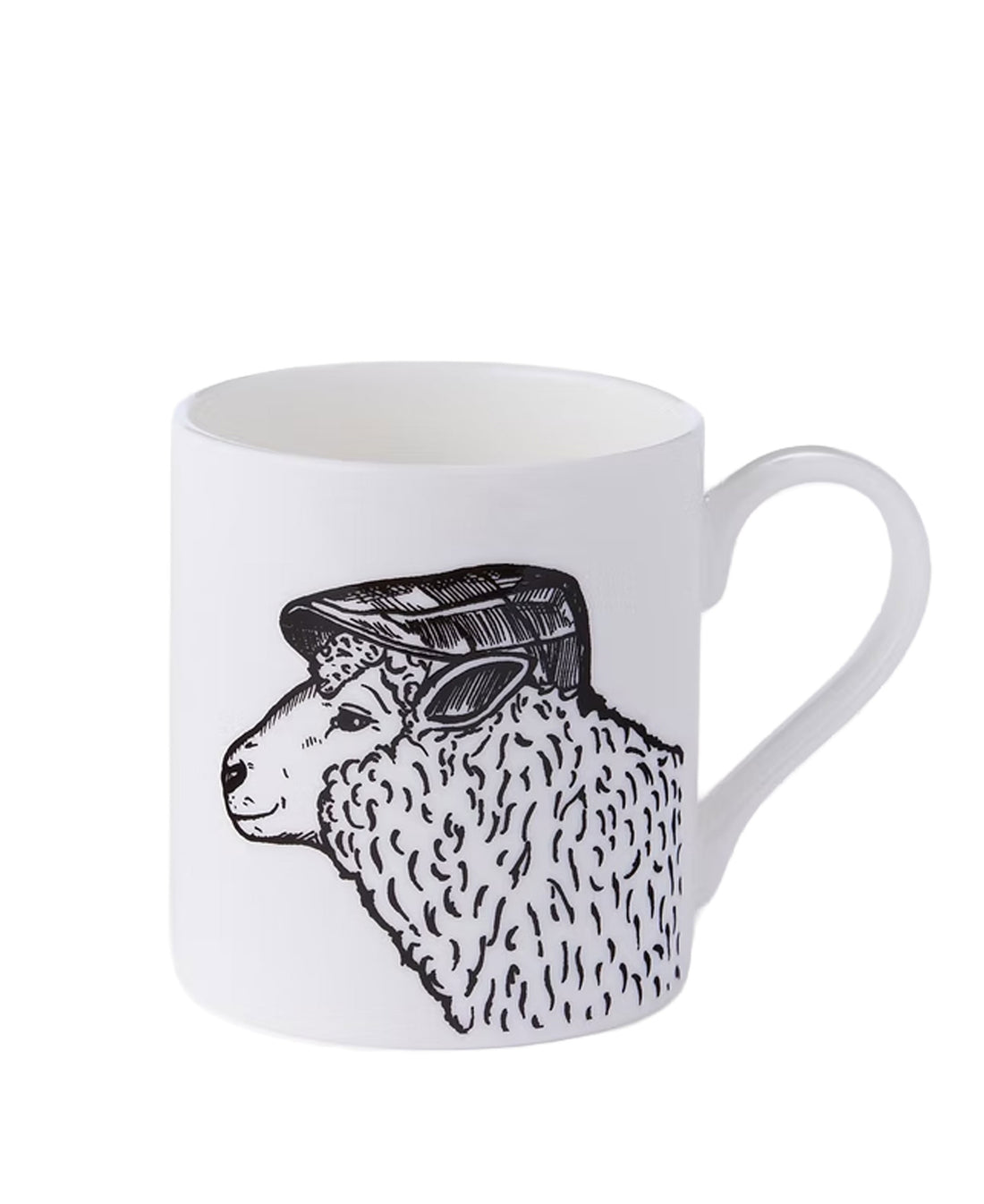 Ivor Sheep Bone China Mug - Opaque Black