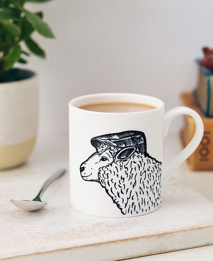 Ivor Sheep Bone China Mug - Opaque Black