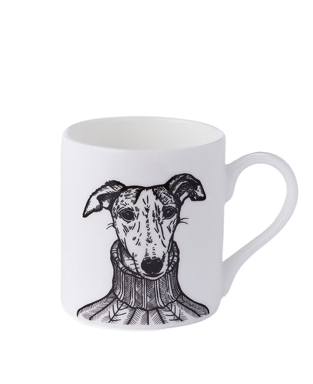 Sybil Whippet Bone China Mug - Opaque Black