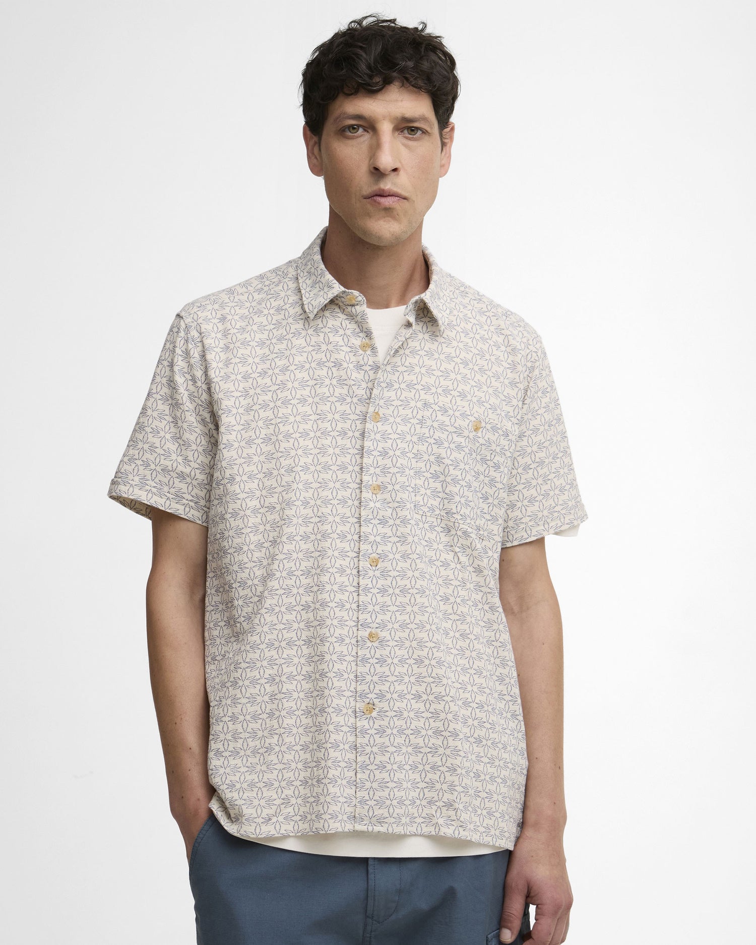 Wildfell Printed S/S Relaxed Shirt - Neutral