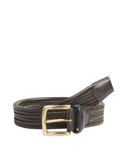 Stretch Leather Belt - Dark Olive