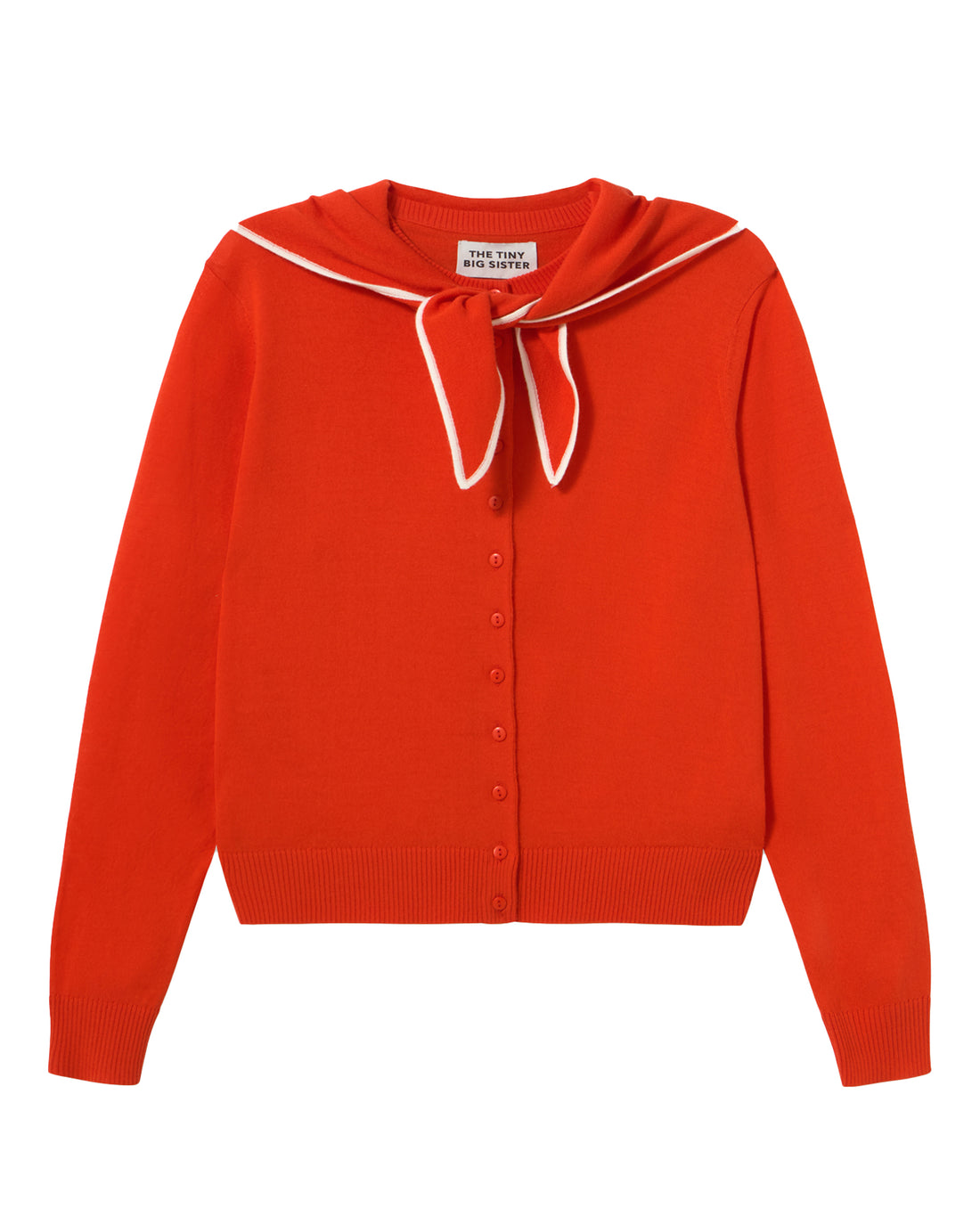 Scarf Neck Lara Cardigan - Dark Red