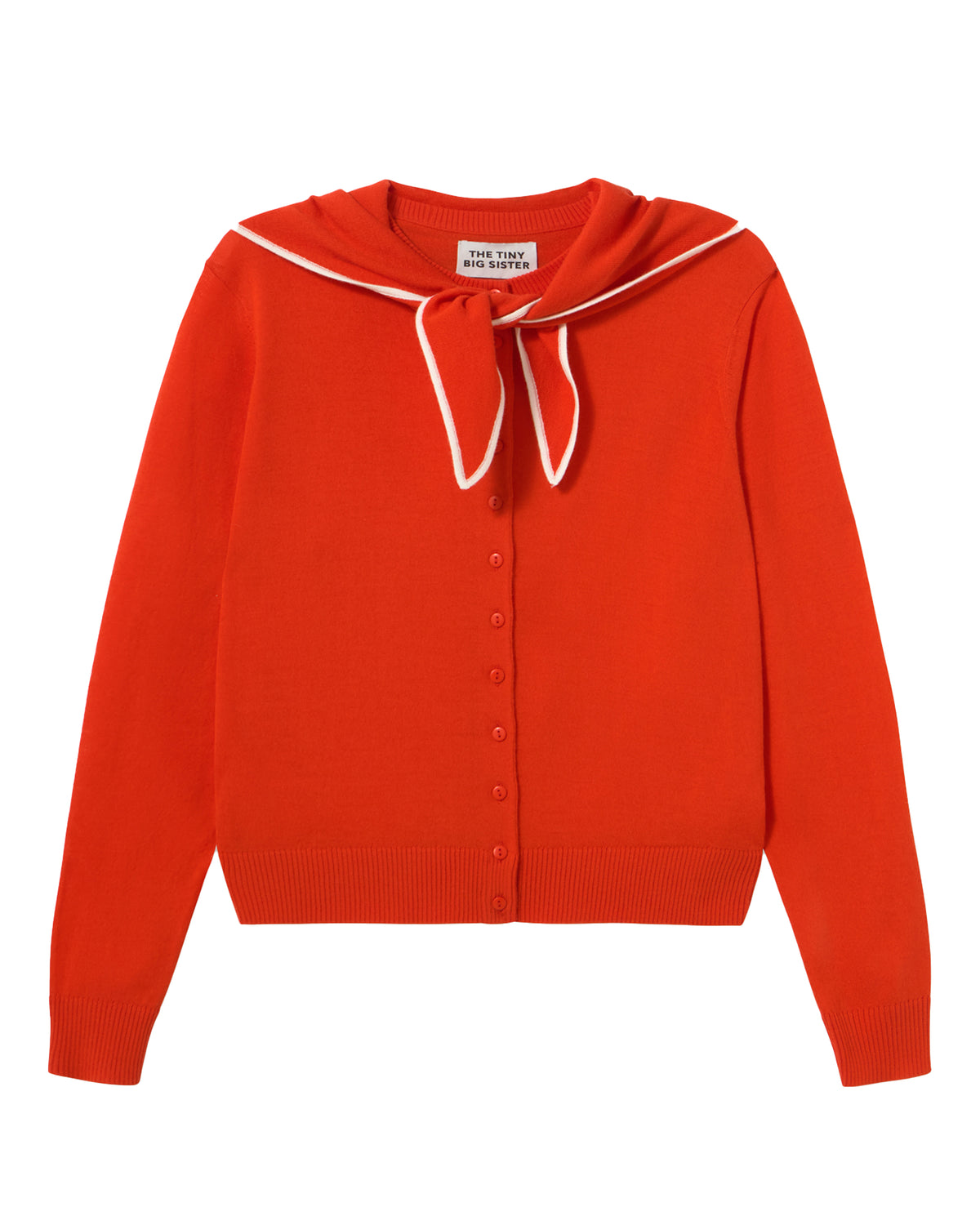 Scarf Neck Lara Cardigan - Dark Red