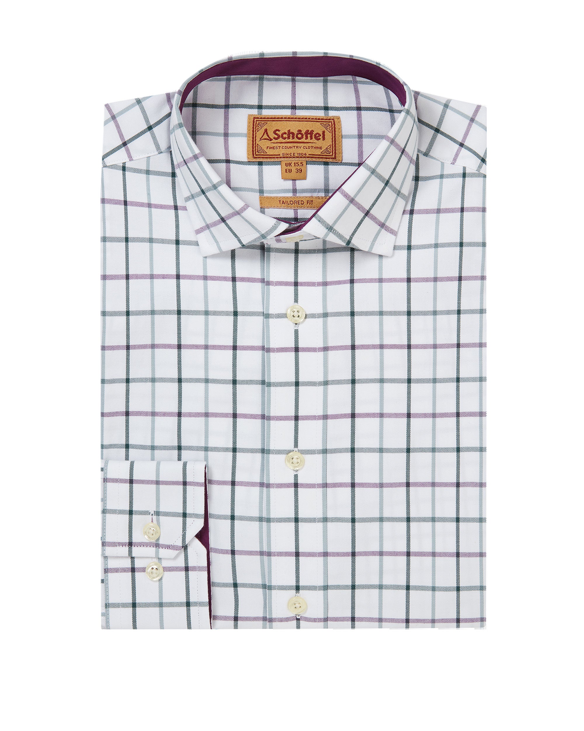 Baconsthorpe Tailored Shirt - Deep Purple Check