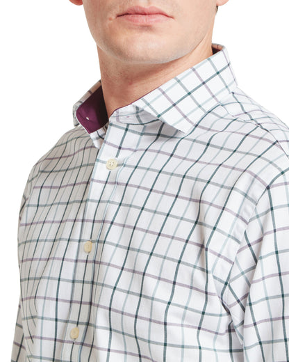 Baconsthorpe Tailored Shirt - Deep Purple Check