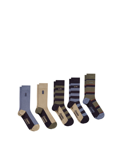 Bamboo Socks (Box Of 5) - Oakham Mix
