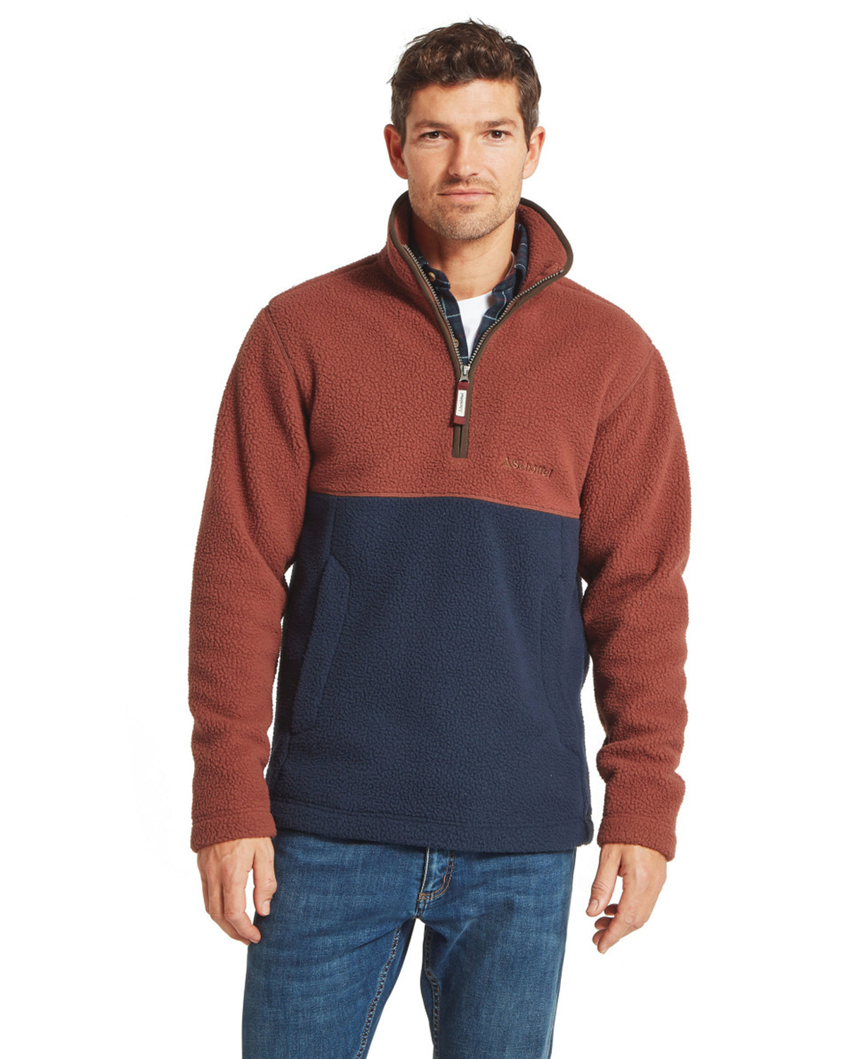 Berkeley Retro Fleece - True Navy/Red Brick