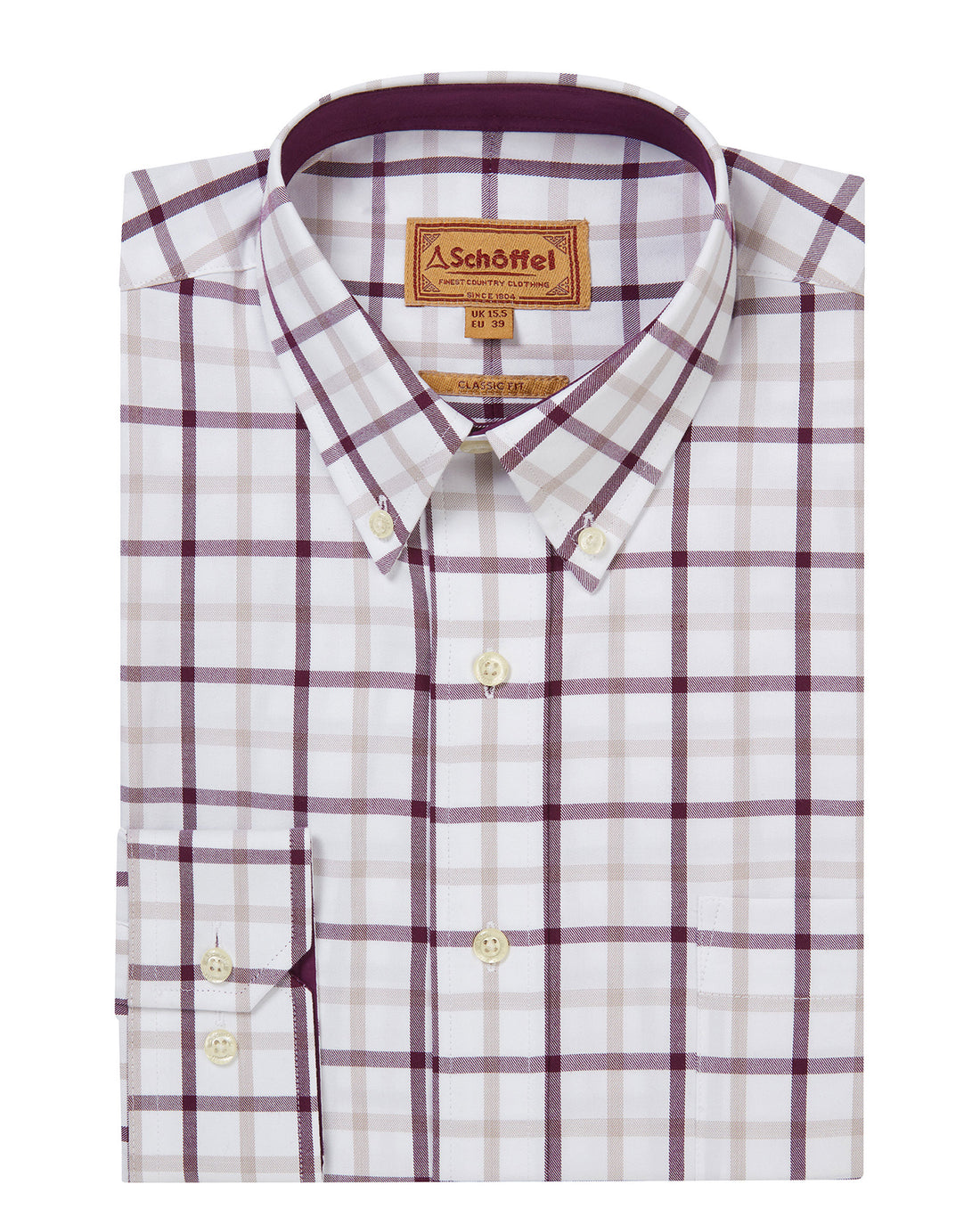 Brancaster Classic Shirt - Beetroot Check