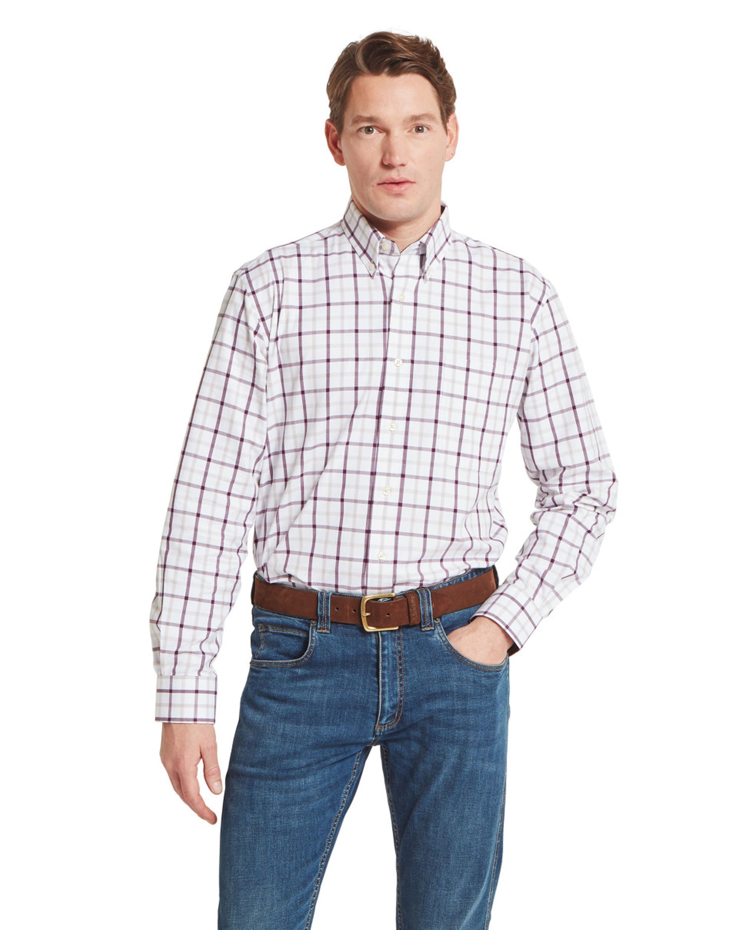 Brancaster Classic Shirt - Beetroot Check