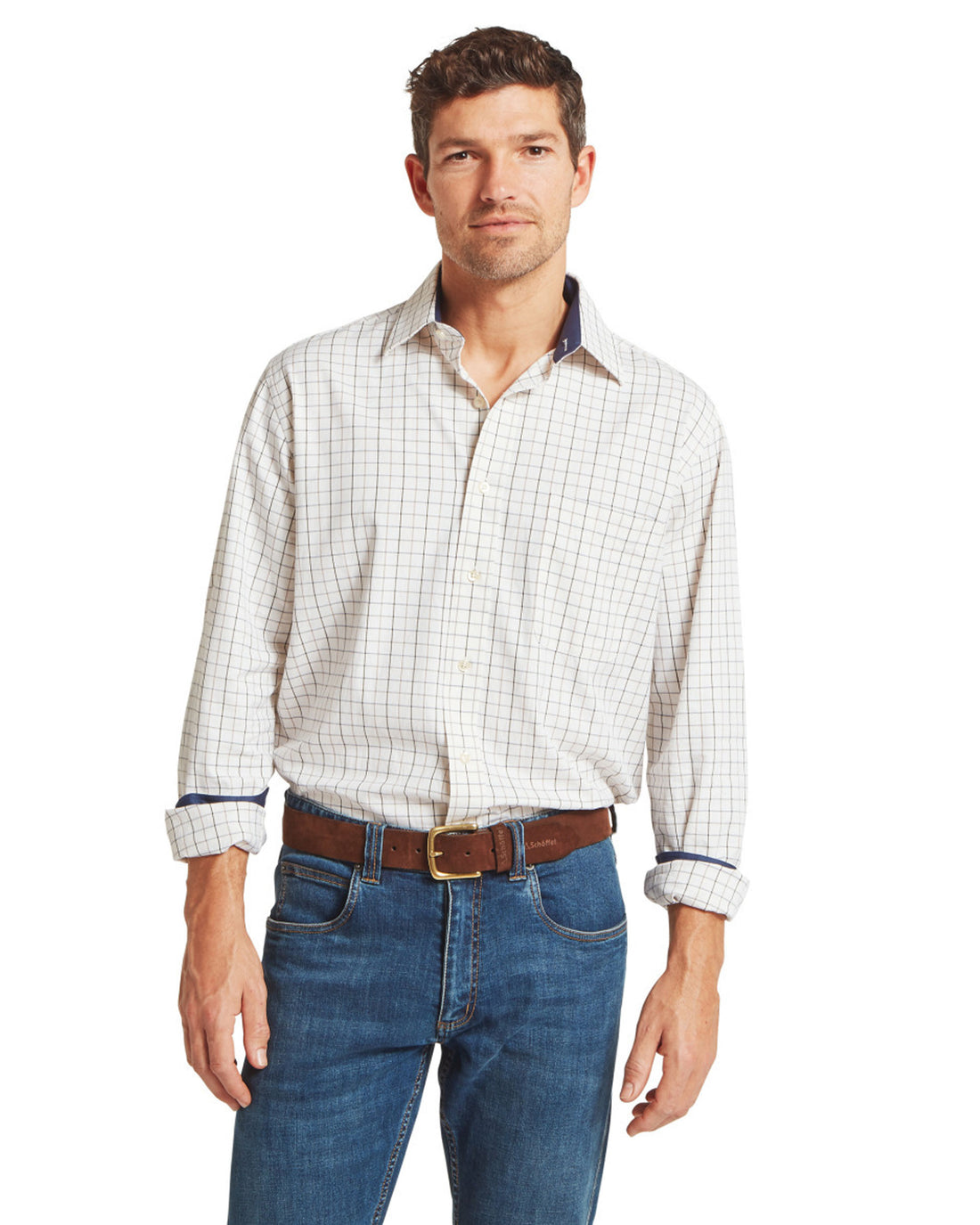 Burnham Tattersall Classic Shirt - Blueberry Tattersall