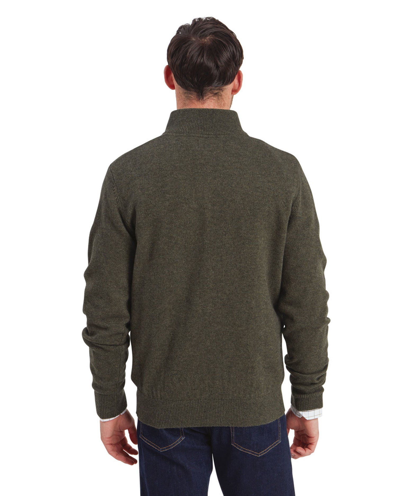 Calton Cotton Cashmere 1/4 Zip Jumper - Loden Green