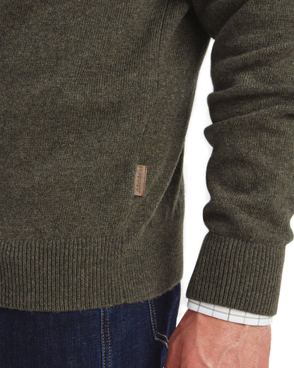 Calton Cotton Cashmere 1/4 Zip Jumper - Loden Green
