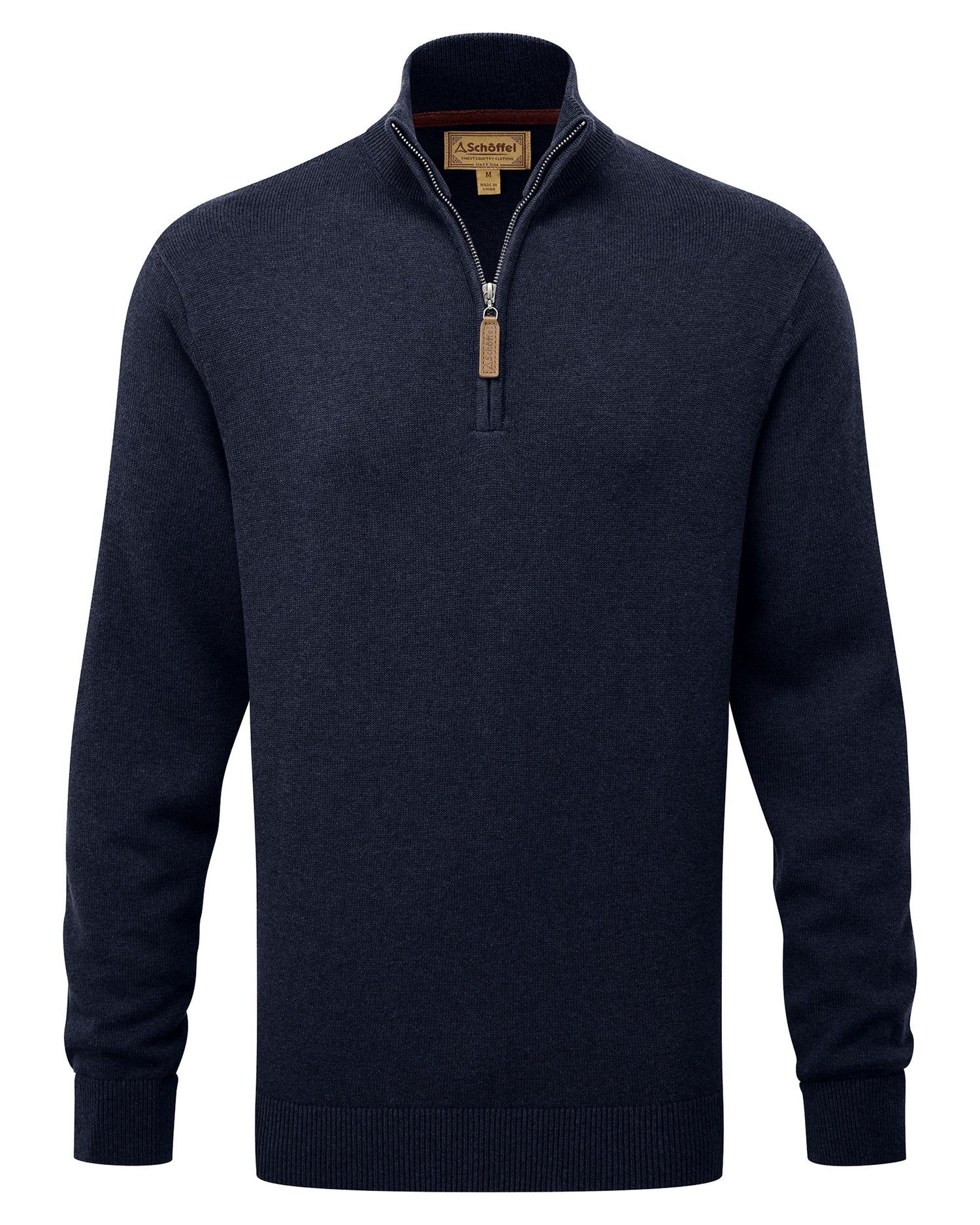 Calton Cotton Cashmere 1/4 Zip Jumper - Navy