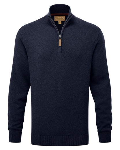 Calton Cotton Cashmere 1/4 Zip Jumper - Navy