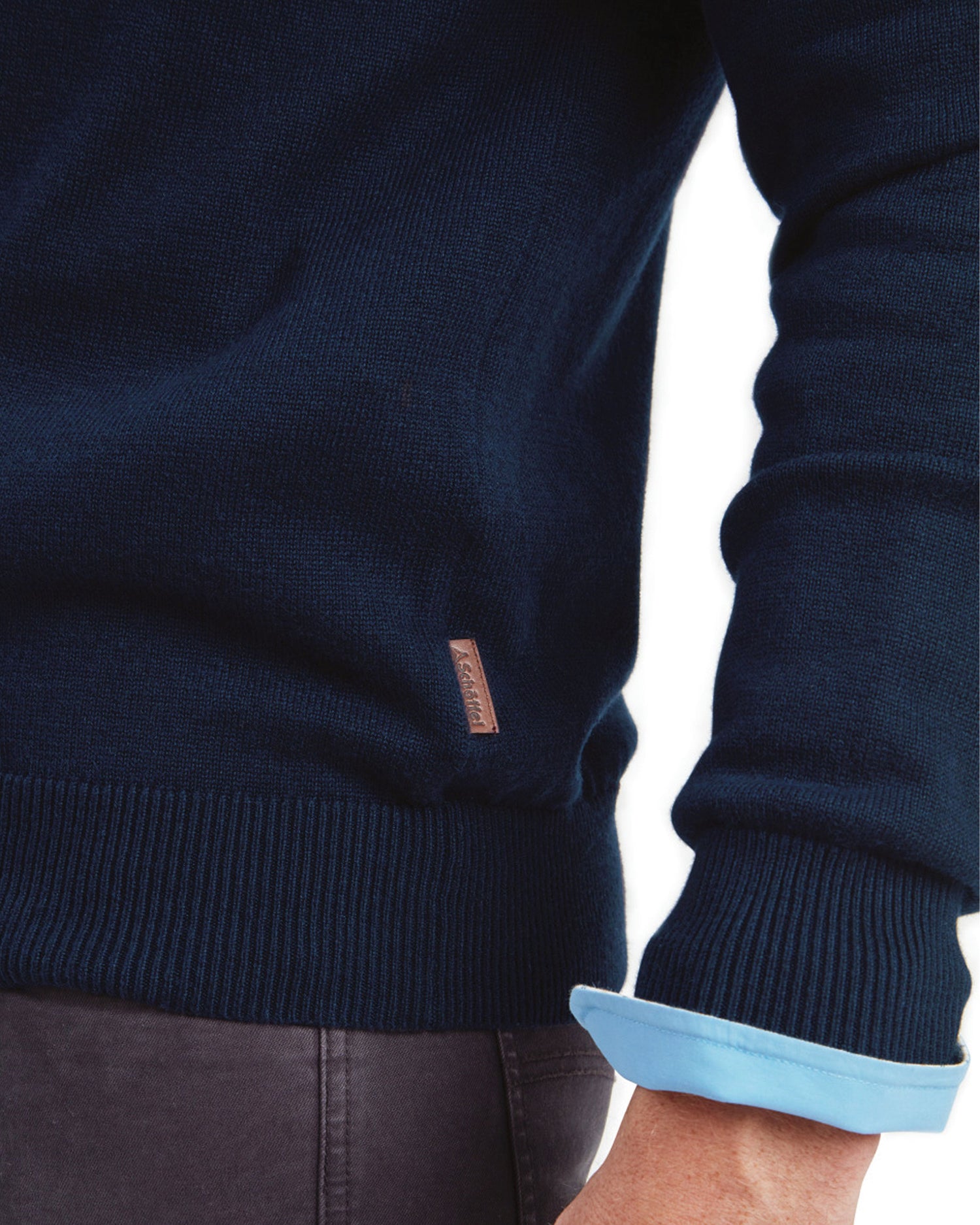 Calton Cotton Cashmere 1/4 Zip Jumper - Navy