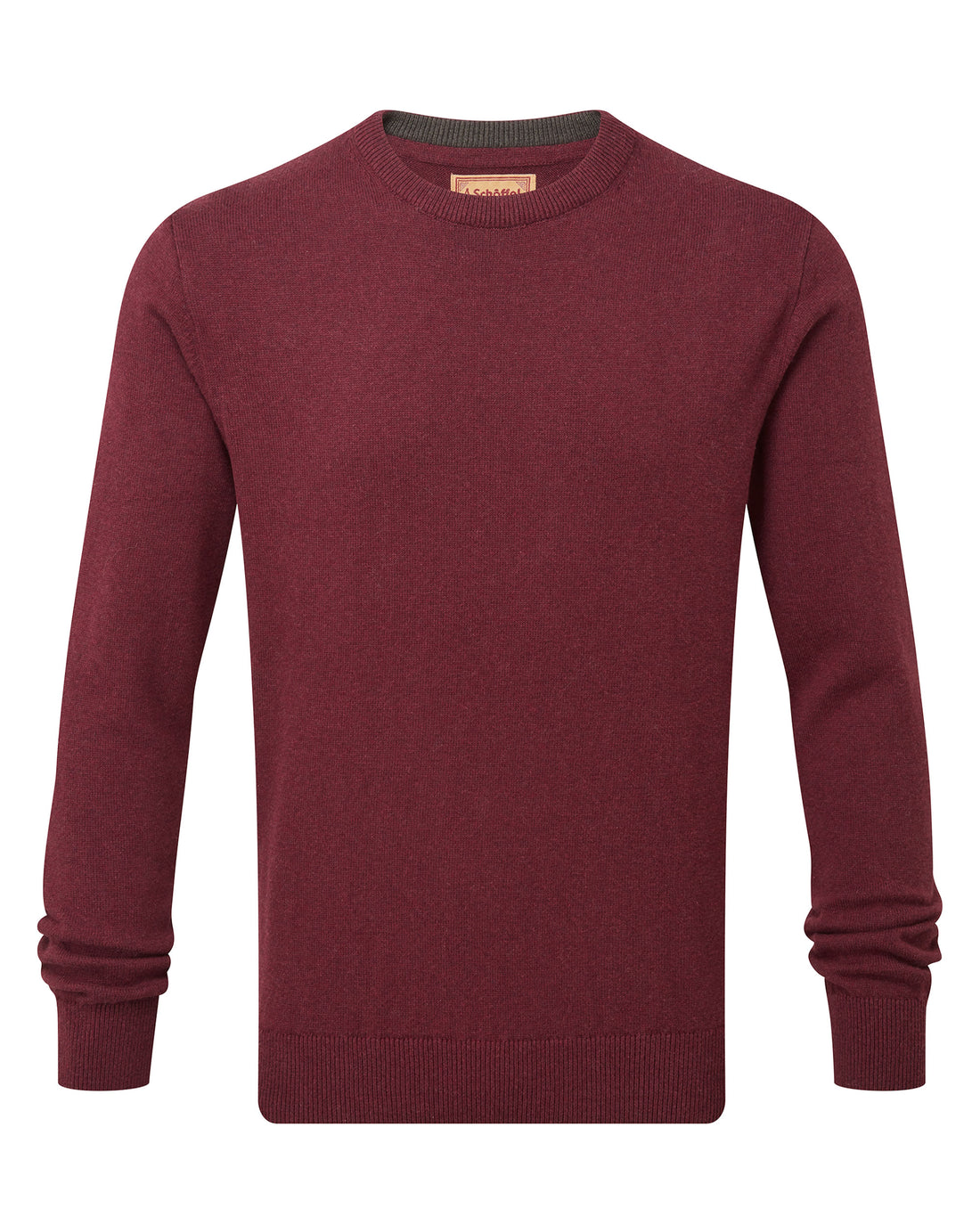 Calton Cotton Cashmere Crew Jumper - Burgundy