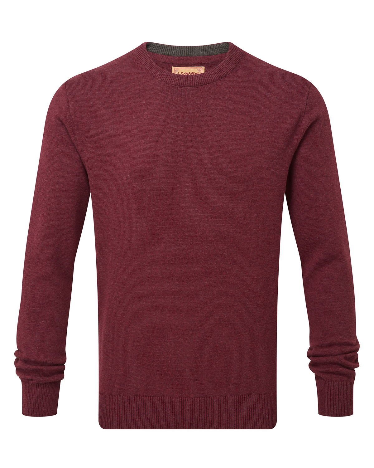 Calton Cotton Cashmere Crew Jumper - Burgundy