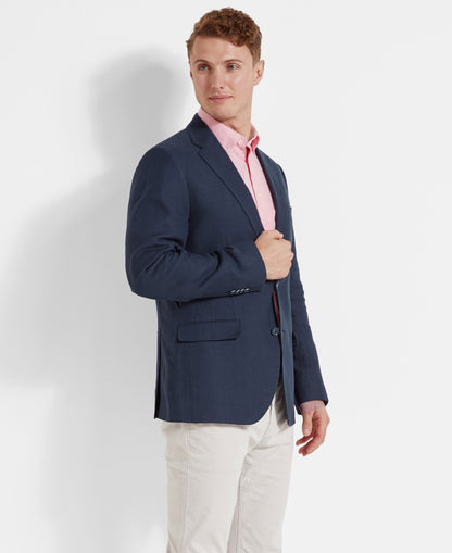 Cowes Linen Jacket - Navy