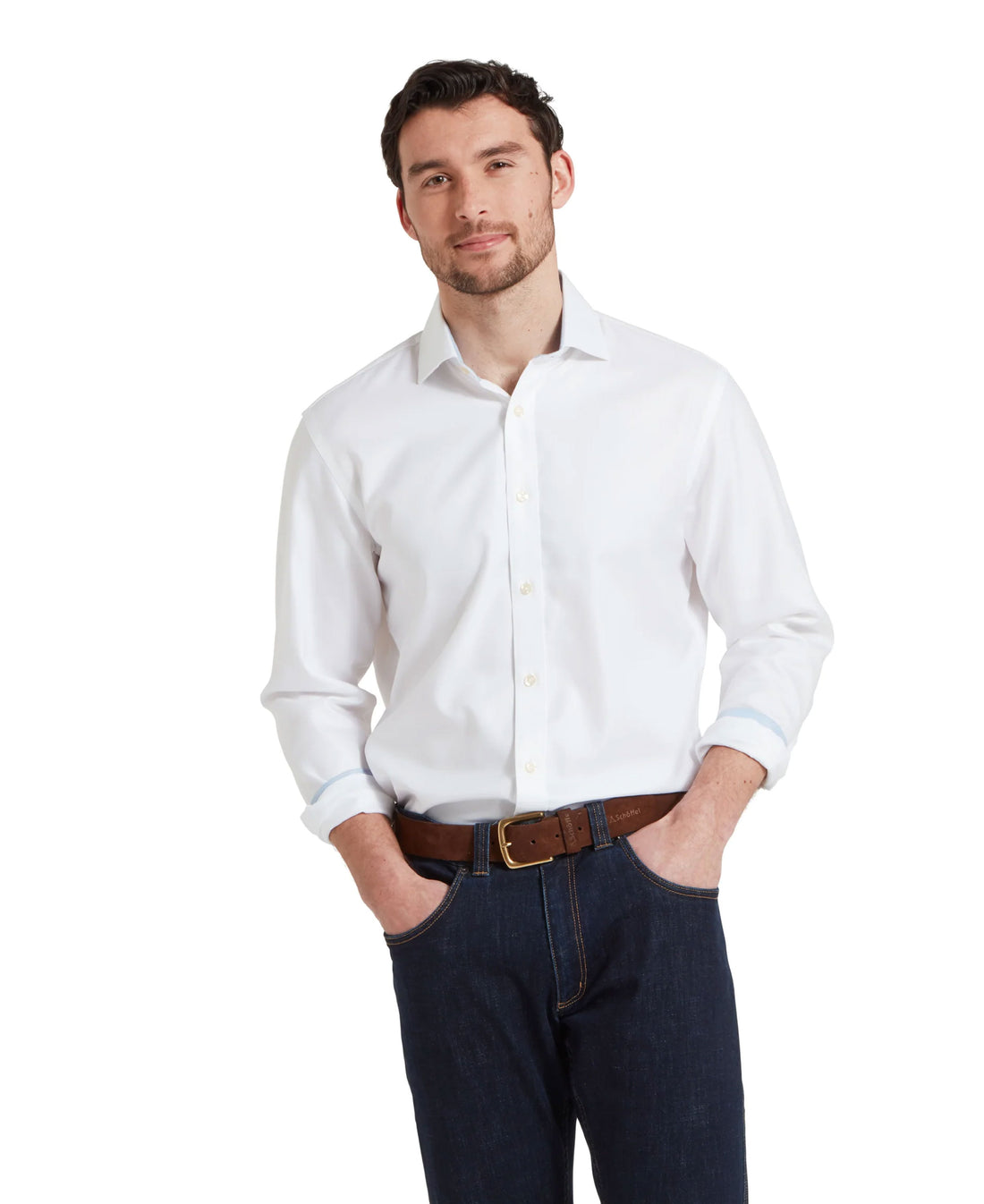 Greenwich Tailored Shirt - White Diagonal