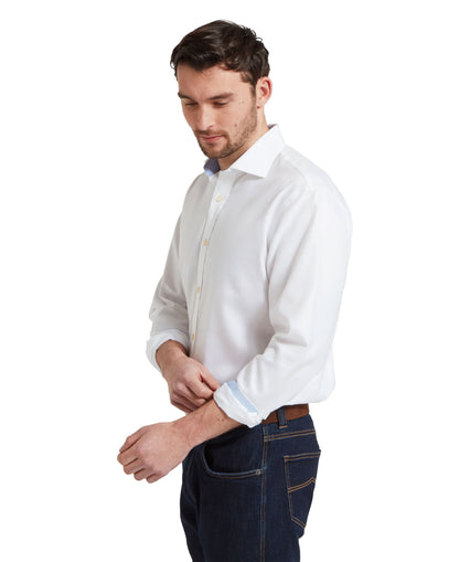 Greenwich Tailored Shirt - White Diagonal