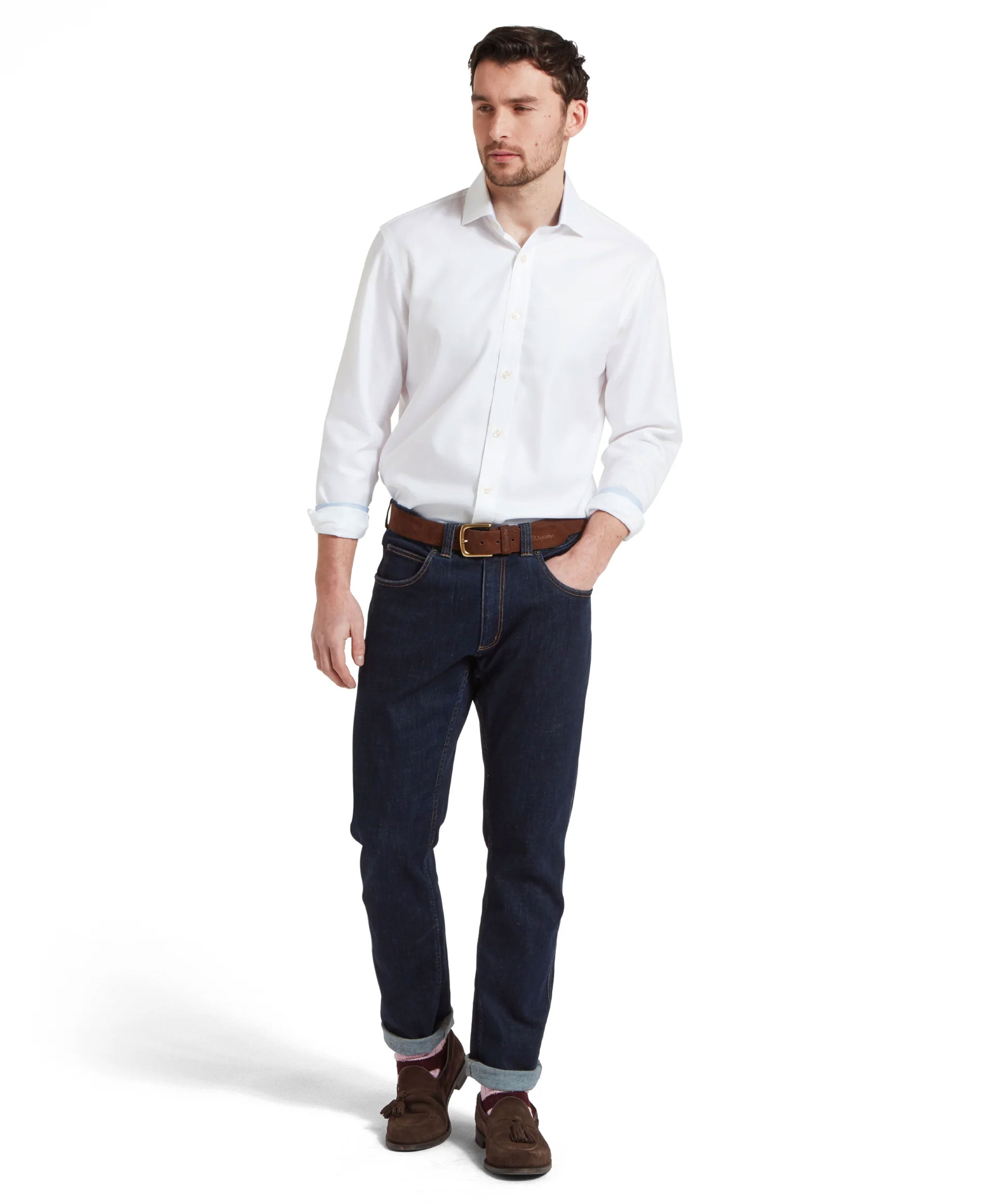 Greenwich Tailored Shirt - White Diagonal